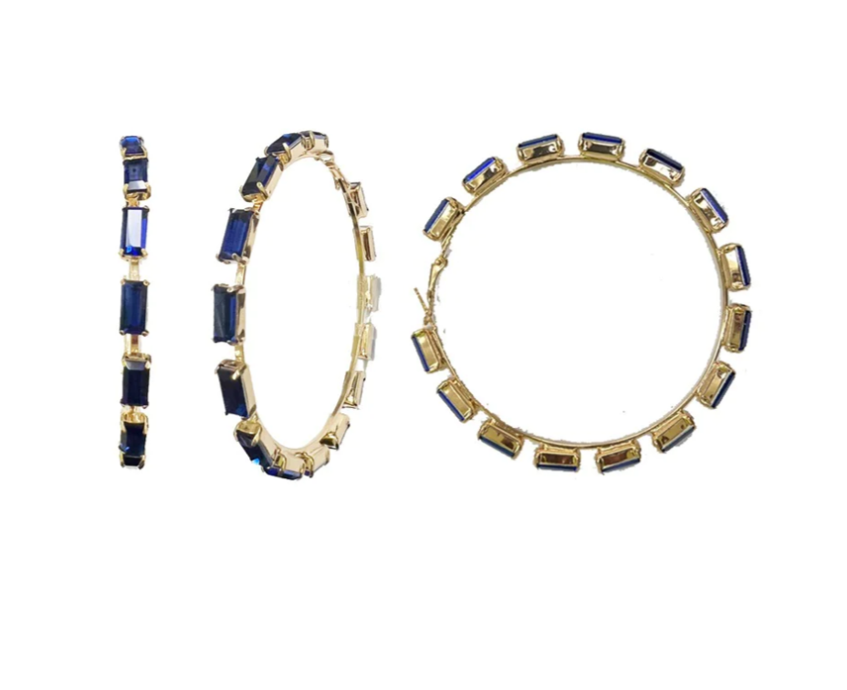 Stone Hoop Earrings
