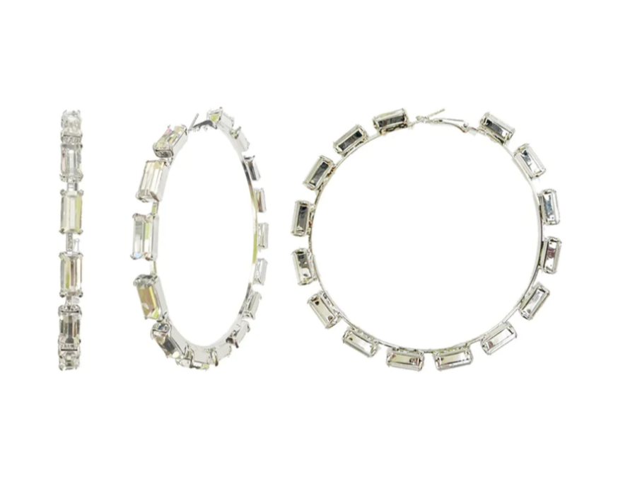 Stone Hoop Earrings