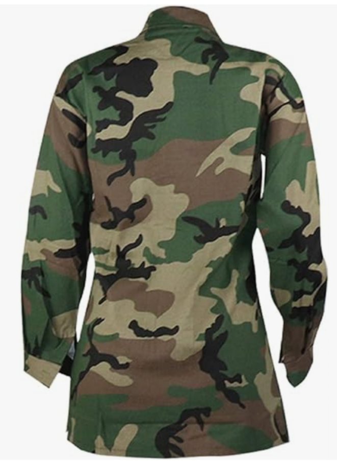 Lip print camo jacket.