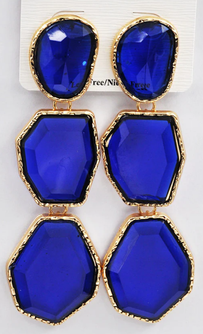 Gold Stone Drop Earrings